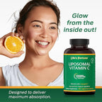 Life's Fortune Liposomal Vitamin C 2100 mg, Fast Acting Absorption, Higher Bioavailability Supporting Immune System, High Antioxidant Supplement Formula – Collagen Booster – 180 Capsules