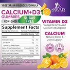 Calcium Supplement Gummies - Sugar Free Calcium Gummy with Vitamin D3 for Best Absorption - Supports Immune Health, Bones & Teeth - Nature's Calcium Chews for Women & Men, Orange Flavor - 120 Gummies
