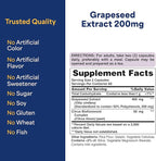 Puritan's Pride Grapeseed Extract 200mg, Dietary Supplement for Antioxidant and Heart Health Support, 2 Month Supply, 120 Rapid Release Capsules