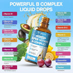 15-in-1 Liposomal Vitamin B Complex Pro, B Complex Drops with Vitamin B1, B2, B3 Niacinamide, Choline, B5, B6, B7 Biotin, Inositol, Folate, B12, Zinc, Lutein, Zeaxanthin, Taurine, Vitamin C, 2 fl oz