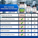 aSquared Nutrition Apigenin 100mg with L-Theanine 100mg Gummies - Apigenin Supplement for Sleep - Natural Extract Gummy Alternative to Capsules, Pills, Powder & Tea - 2 Per Serving (Pack of 3)