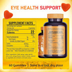 Lutein Gummies Eye Health Supplement with Zeaxanthin & Vitamin A – Blue Light Protection, Orange Flavor, Supports Vision Care for Adults – Vegan, Non-GMO, Gluten Free (60 Count)