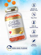Carlyle CoQ10 200 mg Gummies | 140 Count | Mango Pineapple Flavor | Vegan, Non-GMO, Gluten Free Supplement