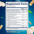 Organic Lions Mane Supplement Capsules - 240 Real Mushrooms Lion's Mane Capsules with Ginkgo Biloba Herb, Bacopa Monnieri, L Theanine, L Tyrosine - Mushroom Complex for Daily Wellness