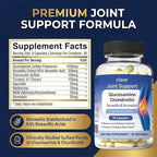 Clear Joint Support - Glucosamine Chondroitin MSM with Turmeric & Boswellia | 8-in-1 Formula | 90 Capsules (30-Day Supply) | Supports Knee, Hip & Back Health | Made in USA