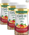 Nature's Bounty CoQ10 Gummies, Supports Heart Health, CoQ10 200mg, Peach Mango Flavor, 100 Coun (Pack of 3)