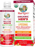 MaryRuth Organics Multivitamin for men | Sugar Free mens Multivitamin | Liquid Vitamins for men | Immune Support Supplement | Cognitive Health & Overall Wellness | Vegan | Non-GMO | 15.22 Fl Oz