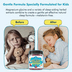 Kids Sleep Gummies with Magnesium Glycinate – Melatonin Free Bedtime Support for Kids – Calm & Relaxation with L-Theanine, GABA, Chamomile & Lemon Balm – Sugar Free Mixed Berry Flavor, 120 Gummies