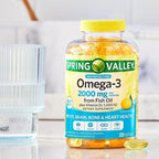 Spring Valley Omega-3 from Fish Oil 2000 mg | Premium Omega-3 from Fish Oil Eye Brain Bone & Heart Health | Set with Basket Goods Store
