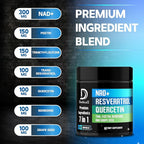 DEDICAD NAD.+ Supplement - Combined to Resveratrol, Quercetin, Berberine, Fisetin, TMG and Grape Seed - 60 Capsules