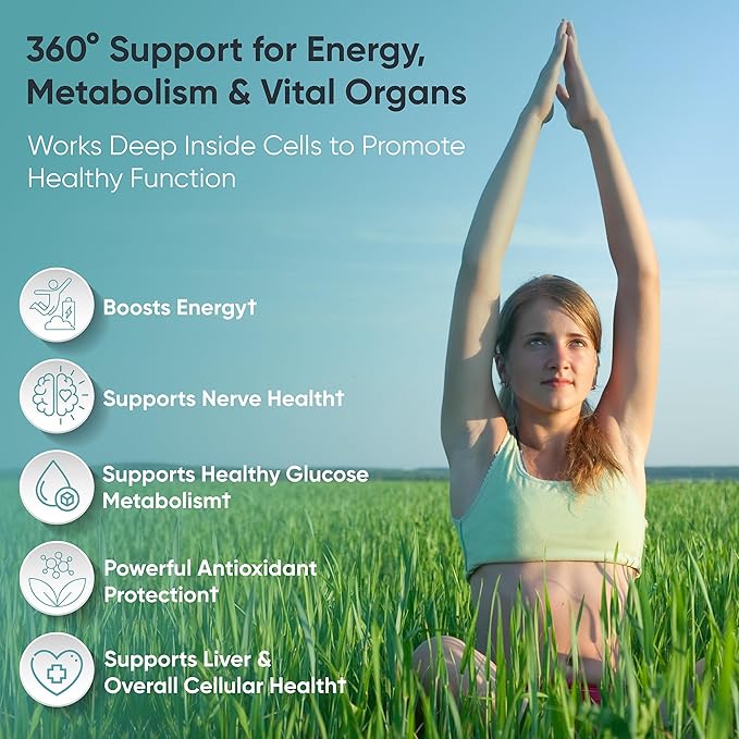 Alpha-Lipoic Acid 600 mg – High-Potency Antioxidant Support – Supports Cellular Health & Energy Metabolism – Vegan, Non-GMO, Gluten-Free – 60 Capsules