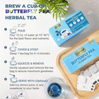 LeafLea 40 Butterfly Pea Flower Tea Bags, Herbal Flower Tea for Relaxation, Mocktails, and Natural Food Coloring, Caffeine-Free, Sugar-Free, Non-GMO