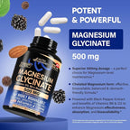 Magnesium Glycinate 500 mg - Chelated Supplement - High Absorption Form of Magnesium - Support for Sleep, Muscle & Heart Health - Made in USA, Lab Tested & Non-GMO - 240 Capsules