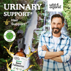 Wild & Organic Saw Palmetto for Men & Women - Urinary & Hair Support - Liquid Saw Palmetto Extract - Add to Tea Drops - Serenoa Repens Supplement - Vegan, Sugar & Alcohol-Free Tincture - 2 fl oz