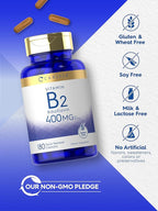 Carlyle Vitamin B-2 400mg | 180 Count | Non-GMO, Gluten Free Supplement | B2 Riboflavin