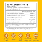 (2 Pack) Liposomal Quercetin with Bromelain Liquid Drops for Kis & Aldult- Higher Absorption, Quercetin Supplements 700mg w. Bromelain Elderberry Zinc Vitamin C for Immune, Heart, Antioxidant Support