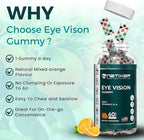 Eye Vision Gummies – 60 Berry-Flavored Vegan Gummies with Lutein, Zeaxanthin, Astaxanthin, DHA, Vitamins A, C, E – Gelatin-Free, Gluten-Free | Individually Wrapped