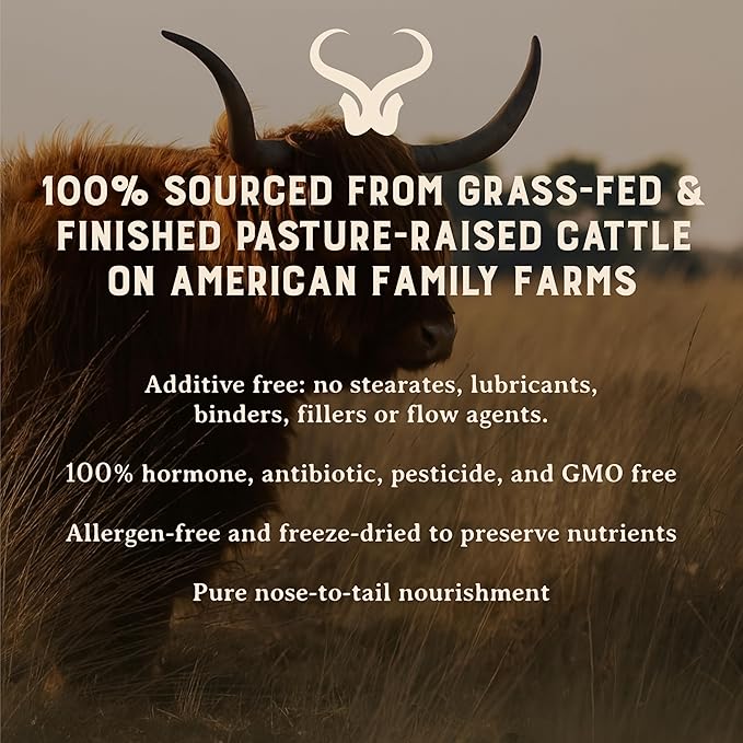 HEART & SOIL 100% Grass Fed & Finished Pure American Beef Liver Supplement from Pasture-Raised Cattle – Beef Liver Capsules – Nature’s Ultimate Superfood – Made in USA – Glass Bottle – 180 Capsules