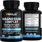 Magnesium Complex 5-in-1 with Zinc & B6 – High Absorption (Glycinate, Citrate, Malate, Taurate, Oxide) – Muscle Recovery, Energy, Sleep Support & Immune Health – Made in USA
