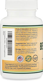 Benfotiamine 300mg Servings (Third Party Tested, 120 Capsules, 150mg Per Cap) Non-GMO, to Boost Thiamine B1 Levels (More Absorbable Than Thiamine, Fat Soluble) by Double Wood