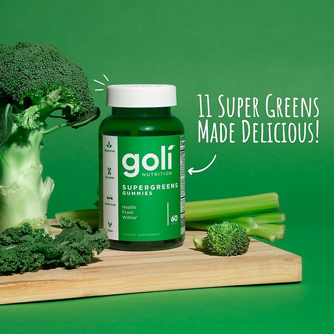 Goli SuperGreen Vitamin Gummy - 300 Count - Essential Vitamins and Minerals - Plant-Based, Vegan, Gluten-Free & Gelatin Free - Health from Within, Pack of 5