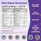 Kids Sleep Gummies, Magnesium Bisglycinate 100/200 mg + 200/400 mg Calcium Citrate for Kids 4+, w/L-Theanine, B6, Zinc, D3K2 & GABA, Lemon Balm, Chamomile Extract for Zzz & Relax, Bone, Muscle -2 Pack