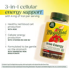 MegaFood Iron Energy Gummies, Iron Supplement for Women, Men, Teens & Kids with Vitamin B12 & B6, Vitamins, from The Makers of Blood Builder Supplement, Strawberry Flavor, 60 Count