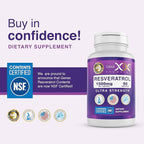 Genex Formulas Resveratrol 1500 mg Supplement for Healthy Aging – NSF Certified for Safety, Quality & Label Accuracy – Potent Antioxidant & Healthy Aging Formula - Gluten Free 90 Count