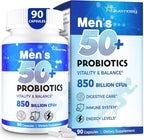 Probiotics for Men, Advanced 50+ Mens Probiotic, Comprehensive Gut & Energy Support with 850 Billion CFU, 1800mg Prebiotics Fiber – Tailored Wellness mens probiotics for gut health over 50, 90 Capsule