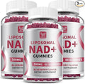 Hudetex (3 Packs) NAD Gummies Supplement for Women & Men, Pure 500mg Liposomal NAD - Cell Regeneration, Energy & Metabolism Support, Vegan,Sugar Free，Additives Free, 180 Counts,Blueberry Flavor