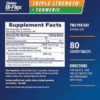 Osteo Bi-Flex Triple Strength Glucosamine Supplement with Turmeric Extract, Improve Joint Function, Antioxidant Power, 80 Coated Tablets