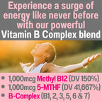 SHIZAM SAM-e & L-Tyrosine Gummies & Methylated Vitamin B-Complex | Methyl B12 & 5-MTHF | Vitamins B12 B9 B7 B6 B5 B3 B2 B1 Capsules Powders Pills Alt | Supplement Supplements