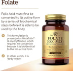 Solgar Folate 1000 mcg, 120 Tablets - 1000 mcg Bio-active Metafolin - Vegan, Gluten Free, Dairy Free, Kosher - 120 Servings