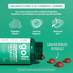 Goli Nutritional Supplement, Pre+Post+Probiotics Gummy - 180 Count - World's First 3-in-1 Gluten-Free, Vegan, Non-GMO, and Gelatin-Free.
