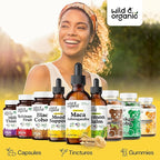 Wild & Organic Maca Ashwagandha Drops for Men and Women - Peruvian Maca Root and Ashwagandha Tincture for Overall Support - Vegan, Sugar & Alcohol-Free Extract Supplement - 2 fl oz