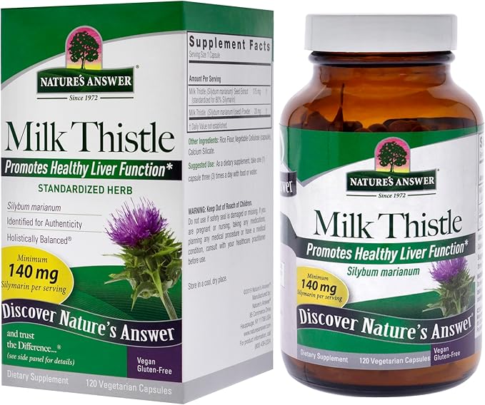 Nature's Answer Milk Thistle Seed Vegetarian Capsules, 120-Count