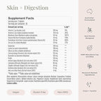 JSHealth Skin and Digestion Formula. Clear Skin Supplement with Zinc, Burdock, Turmeric. Supports Healthy Skin and Digestive Comfort. Vegan (60 Tablets)