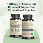 VINATURA Organic Fermented Beet Root with Maca, 1200MG - USA Made and Tested, 90 Capsules