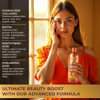 Liquid Collagen Peptides with Biotin & Hyaluronic Acid - Biotin 10000mcg, Hydrolyzed Collagen Type 1 and 3, Vitamins B5, B6, C & E - Liquid Collagen for Women and Men, Hair Skin and Nails Supplements
