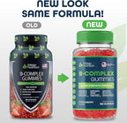 Vitamin B Complex Gummies for Adults, B Complex Vitamin Supplement for Women and Men, B Vitamins Complex Gummies for Energy and Brain Health, Natural Strawberry Flavor, 180 Count