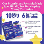LOVEBUG Probiotics for Kids – Probiotic Chewables with Prebiotic Fiber for Age 4+, Daily Children's Gut Health, Constipation, Digestive & Immune Support Supplement, Sugar-Free Berry Flavor, 60 ct