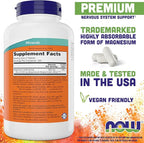 Now Foods Magnesium Glycinate, 240 Tablets - Supports Healthy Muscle and Nerve Functions - Non-GMO