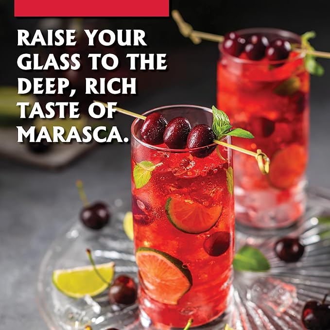 Gourmanity Cocktail Maraschino Cherries, Made from Italian Grown Marasca Cherries. Use in Manhattan, Old Fashioned, and Desserts (14.1oz Jar)