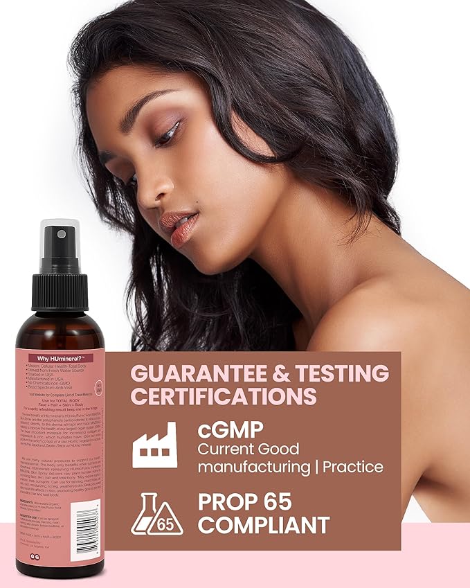 2X Humic Hydration Mineral Spray – Organic Humic Acid, Fulvic Acid Spray with Major & Trace Minerals, Electrolytes & Silica to Boost Collagen - Plant-Based for Skin, Hair & Body Hydration – 8 oz