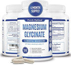 Purely Optimal Magnesium Glycinate 500mg – Sleep Support & Stress Relief – Gentle, High Absorption Magnesium Supplement for Muscle Relaxation, Calm & Nerve Support – 120 Capsules