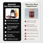 3000mg Iris Sea Moss, 2000mg Black Seed Oil, 1000mg Ashwagandha, 1000mg Burdrock Root, 1000 mg Bladderwrack with Black Pepper & Vitamin C |Vitality & Energy Support | All-in-one supplement| Pack of 2