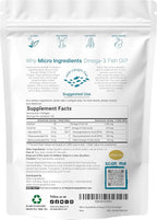 Micro Ingredients Extra Strength Omega 3 Fish Oil Supplements 1,200mg Per Serving, 240 Softgels | Lemon Flavored | Burpless | Essential Fatty Acids | EPA 220mg + DHA 150mg | Deep Sea Fish