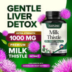 Built by Nature Milk Thistle Liver Detox Supplement with Silymarin Extract & Dandelion Root – Gentle Herbal Liver Cleanse for Men & Women - Liver Health Support - Non-GMO - 120 Veggie Capsules