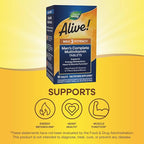 Nature’s Way Alive! Men’s Max3 Potency Multivitamins, Supports Energy Metabolism*, Heart & Muscle Function*, with Methylated B12 and Folate, Gluten-Free, 90 Tablets
