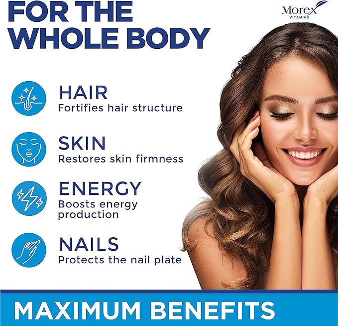 Biotin Collagen Keratin Supplement with Hyaluronic Acid - 25,000 mcg Hair Growth Vitamins for Men and Women - Thickness & Hair Loss Support Complex - Stronger Nails & Healthy Skin - 60 Capsules